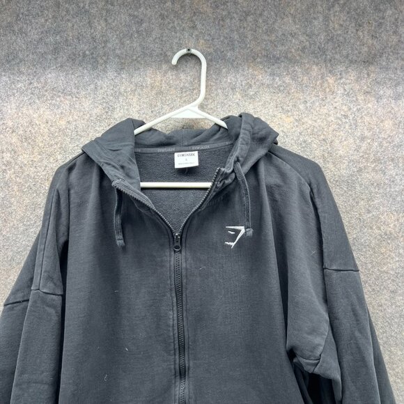 Gymshark Sweater Men Small Adult Black Jacket Hoodie Full Zip Logo Athletic - Picture 10 of 12